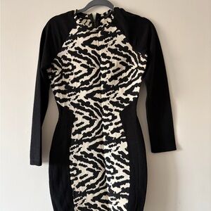 Black and White Animal Print Dress